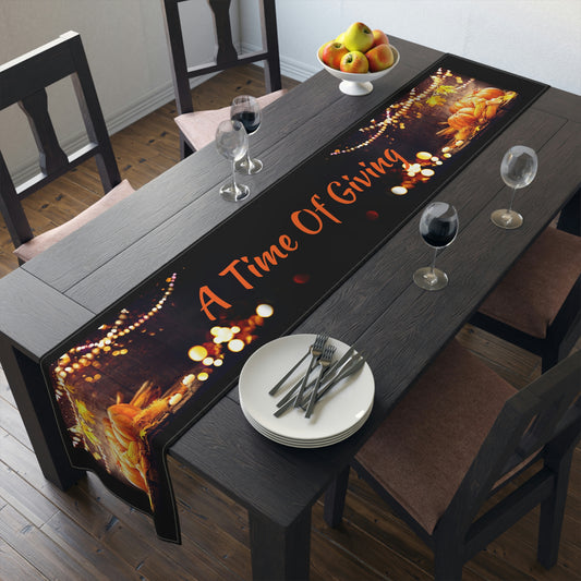 Table Runner (Cotton, Poly) Thanks Giving ~A Time For Giving~