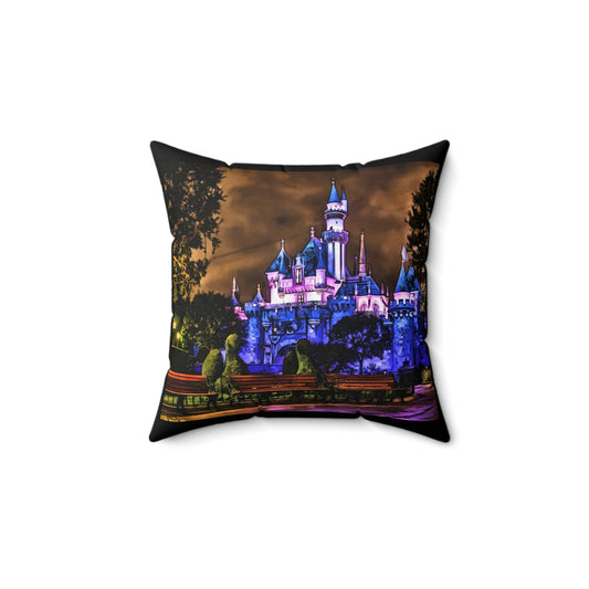 Spun Polyester Square Pillow Disneyland ~ Sleeping Beauty Castle~
