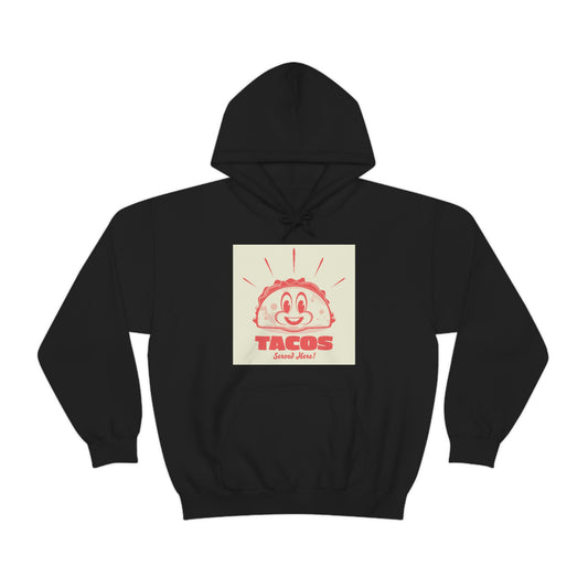 Unisex Heavy Blend™ Hooded Sweatshirt funny cartoon logo of a happy taco
