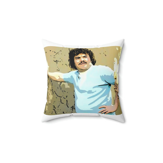 Spun Polyester Square Pillow ~Nacho Libre~ Nacho~ Get that corn outta my Face
