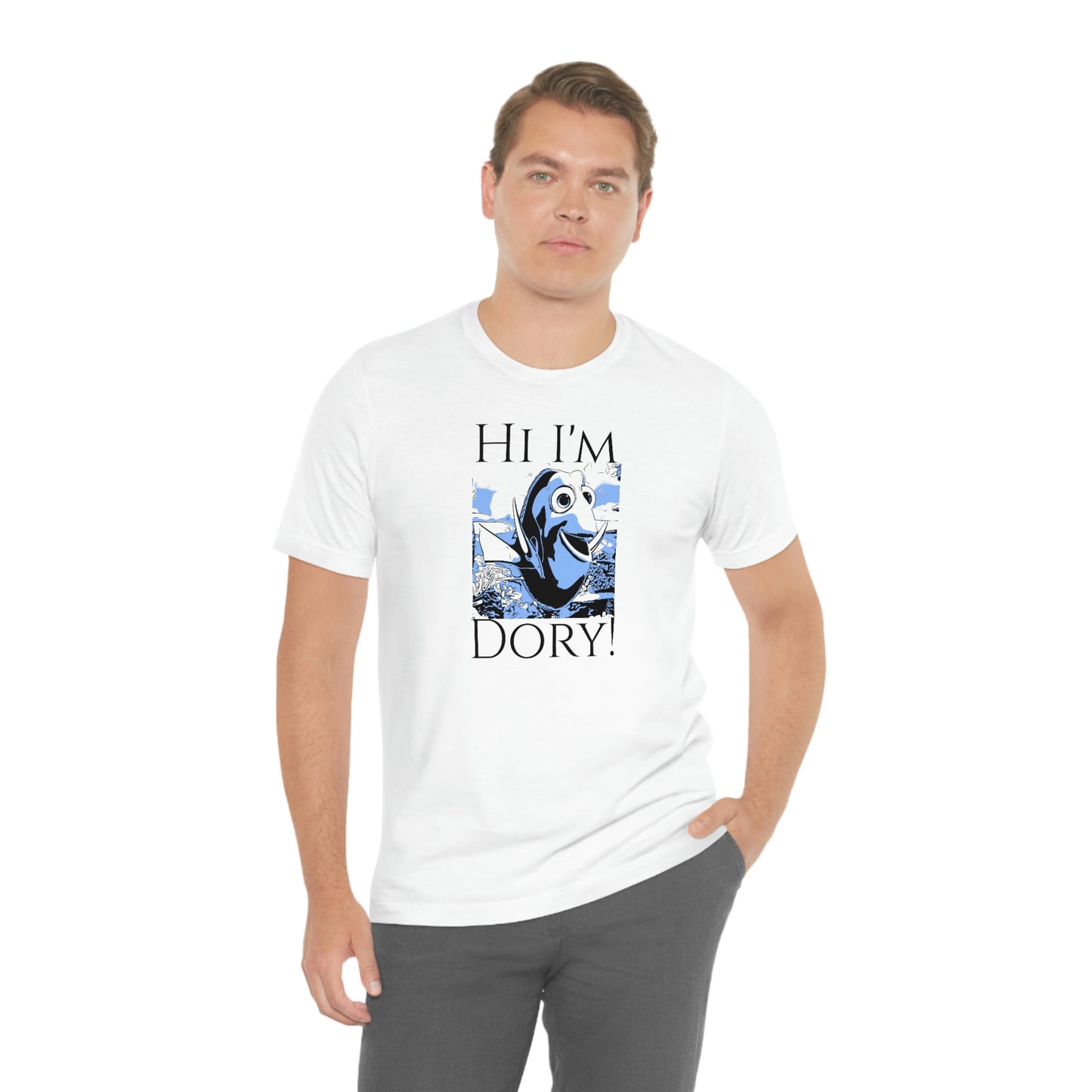 Unisex Jersey Short Sleeve Tee Finding Nemo - Hi i'm dory!