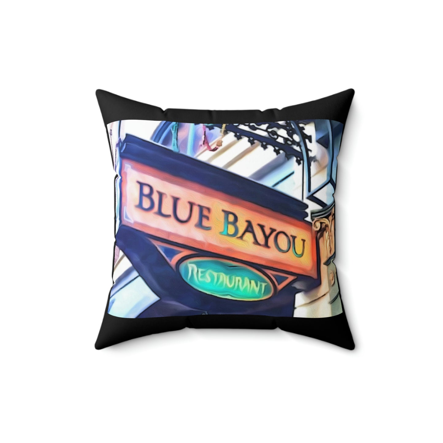 Spun Polyester Square Pillow Disneyland ~Blue Bayou~ Restaurant