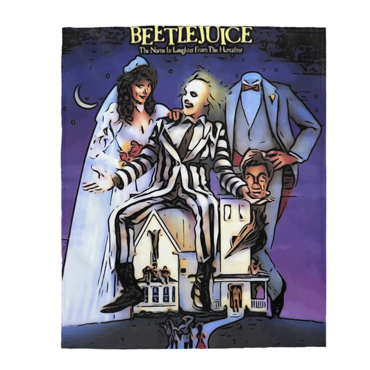 Velveteen Plush Blanket BeetleJuice Movie Poster