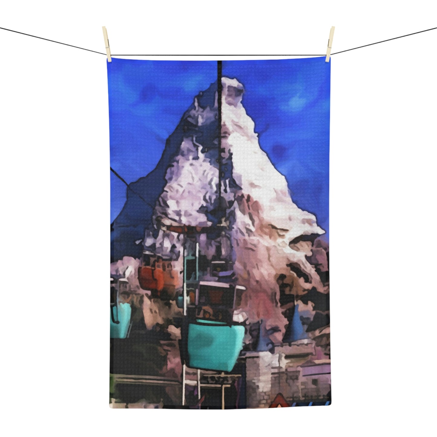 Soft Tea Towel Disneyland ~ Sky Buckets ~ Matterhorn Mountain ~ ride