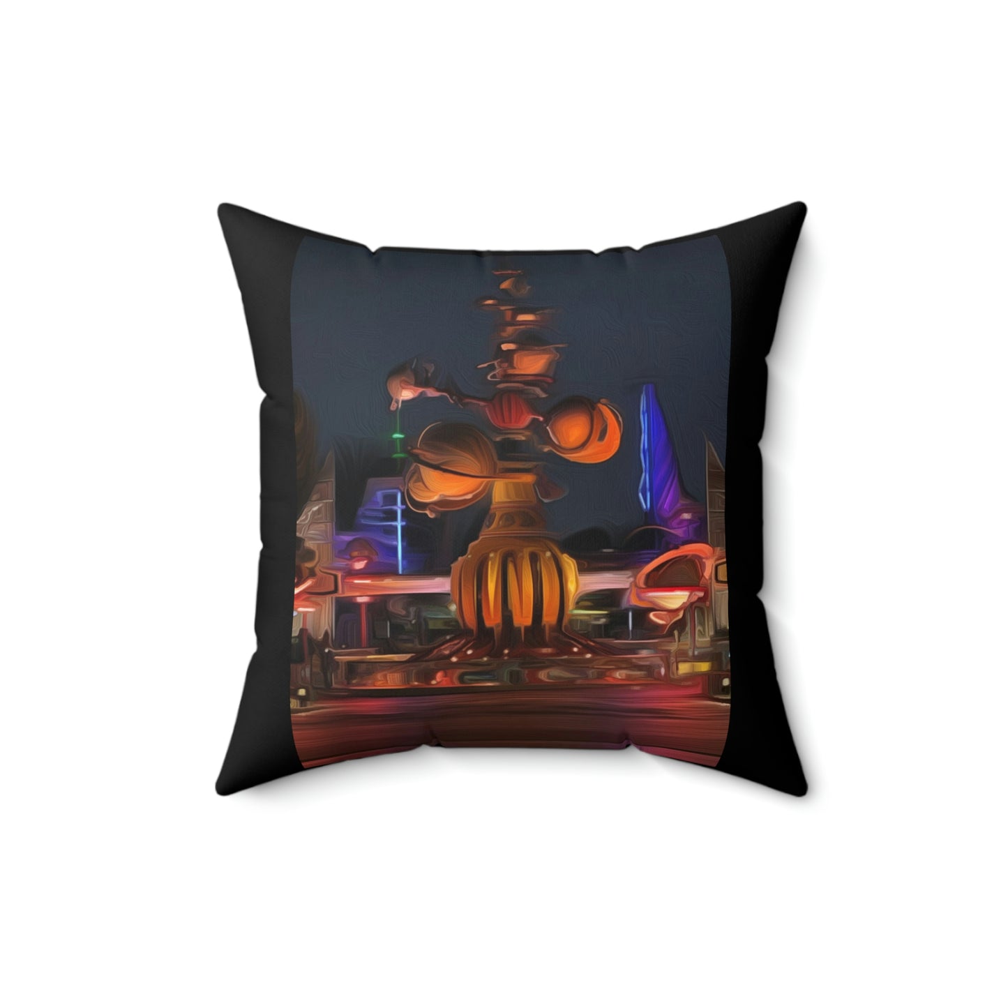Spun Polyester Square Pillow Disneyland ~Astro Orbitor~