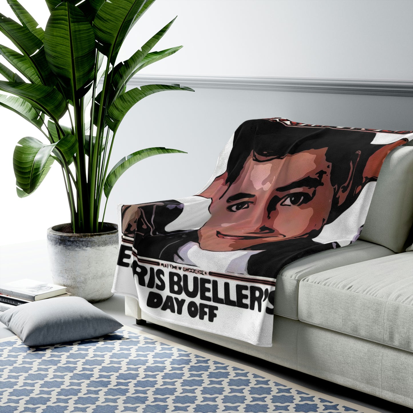 Velveteen Plush Blanket Ferris Bueller's Movie Poster