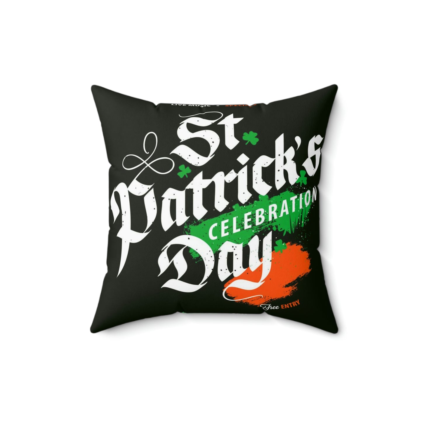 Spun Polyester Square Pillow St. Patrick's Day celebration poster