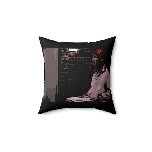 Spun Polyester Square Pillow ~Home Alone ~Little Nero's Pizza~
