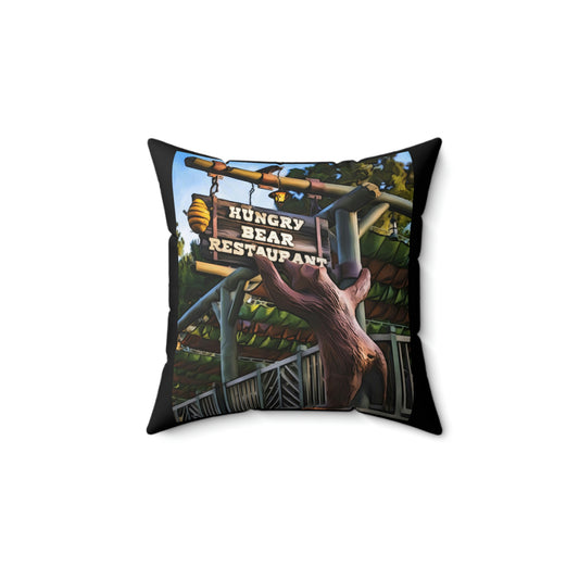 Spun Polyester Square Pillow Disneyland ~The Hunger Bear~ Restaurant