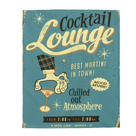 Velveteen Plush Blanket Vintage metal sign - Cocktail Lounge