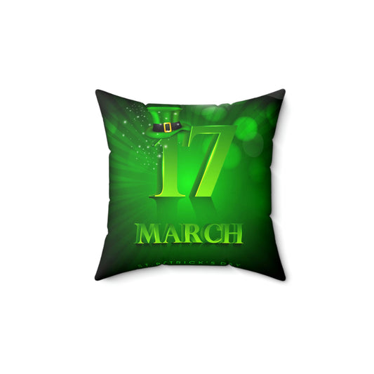 Spun Polyester Square Pillow St. Patrick's Day 17th