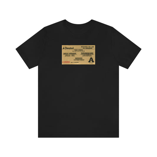Unisex Jersey Short Sleeve Tee Disneyland vintage ticket stub