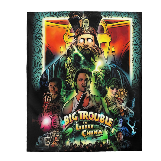 Velveteen Plush Blanket Big Trouble in Little China Movie Poster
