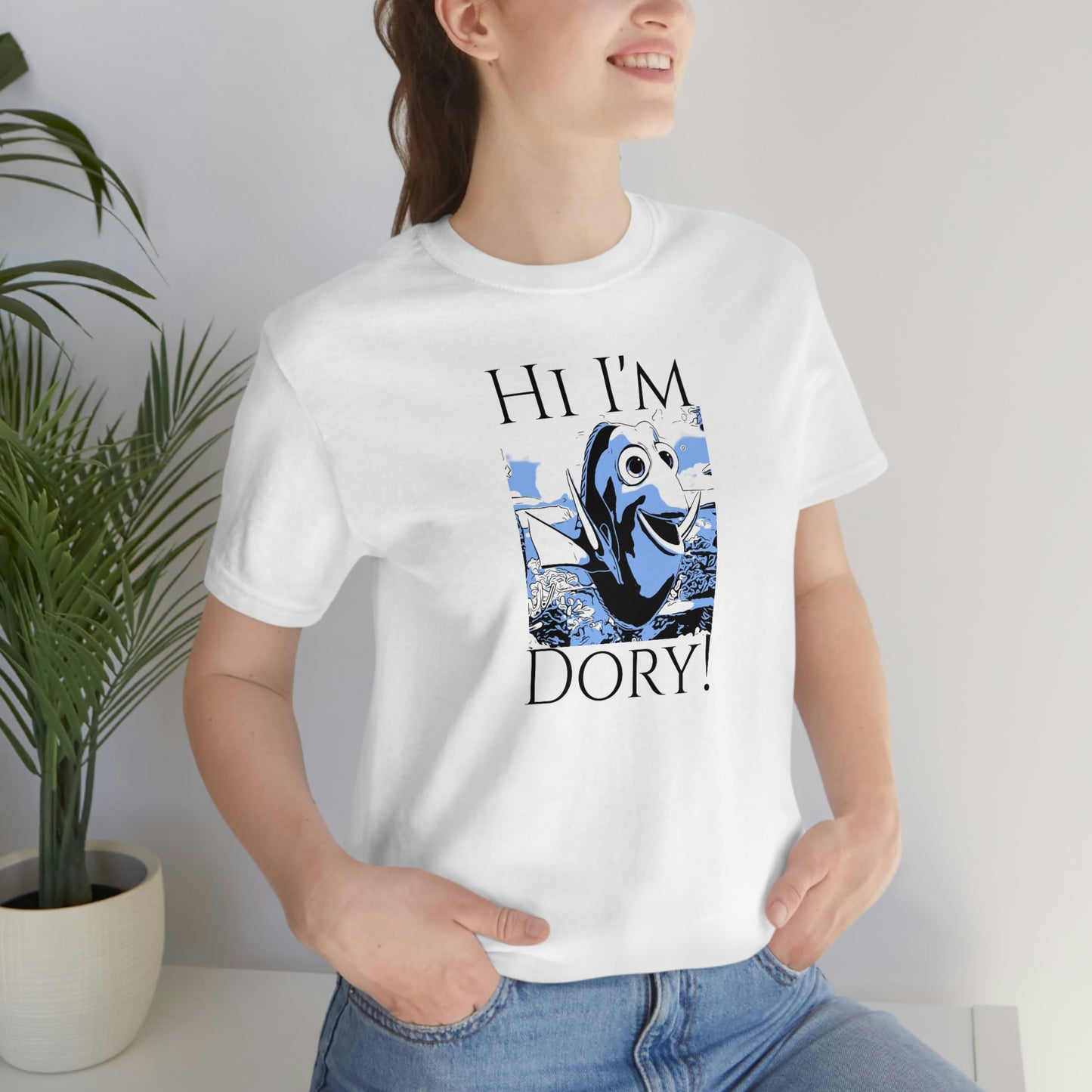 Unisex Jersey Short Sleeve Tee Finding Nemo - Hi i'm dory!