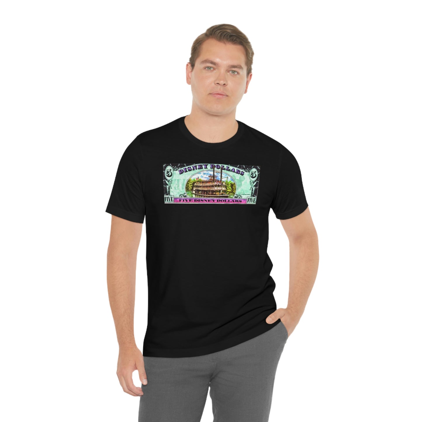 Unisex Jersey Short Sleeve Tee Disneyland Dollars Mark Twain