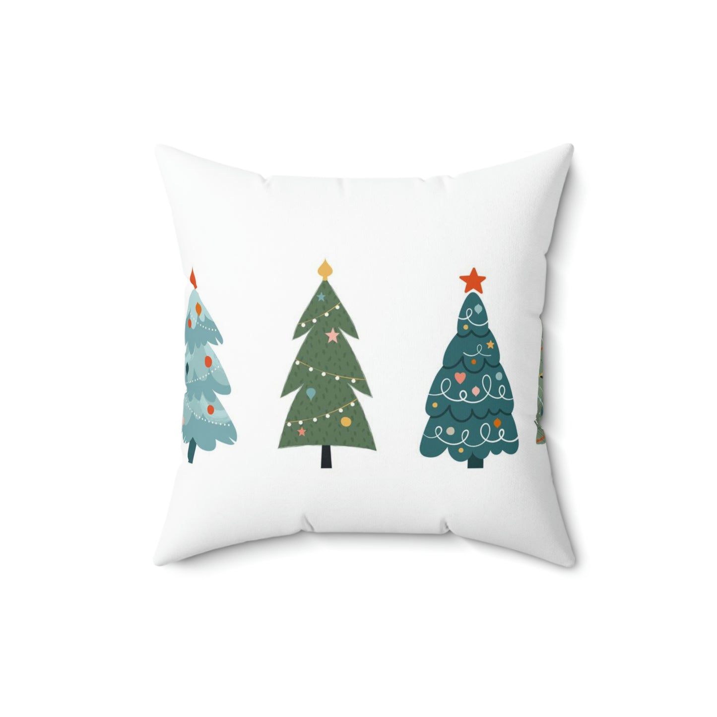 Spun Polyester Square Pillow ~Christmas  Trees~