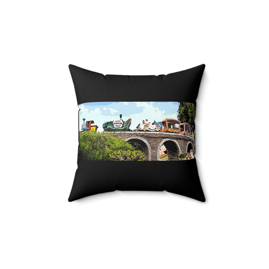 Spun Polyester Square Pillow Disneyland ~Casey Jr Circus Train ~