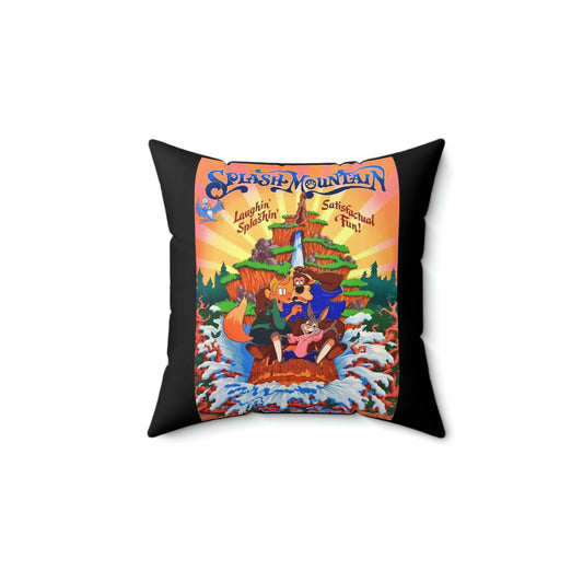 Spun Polyester Square Pillow Disneyland ~Splash Mountain~ Ride