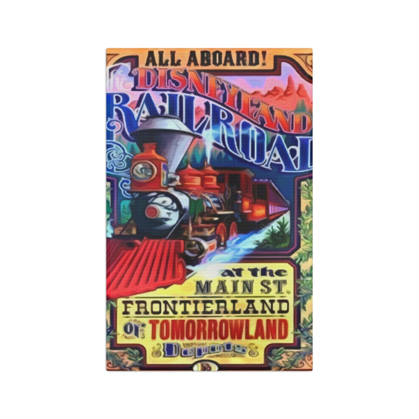 Soft Tea Towel Disneyland ~ Rail Road ~ Train Ride ~ Poster
