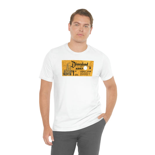 Unisex Jersey Short Sleeve Tee Disneyland vintage ticket stub - Adult