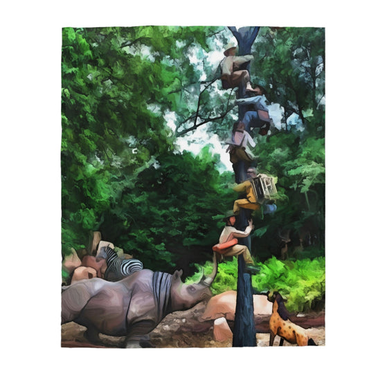 Velveteen Plush Blanket Disneyland Resort~ The Jungle Cruise Boat Ride