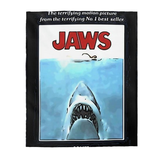Velveteen Plush Blanket Jaws Movie Poster