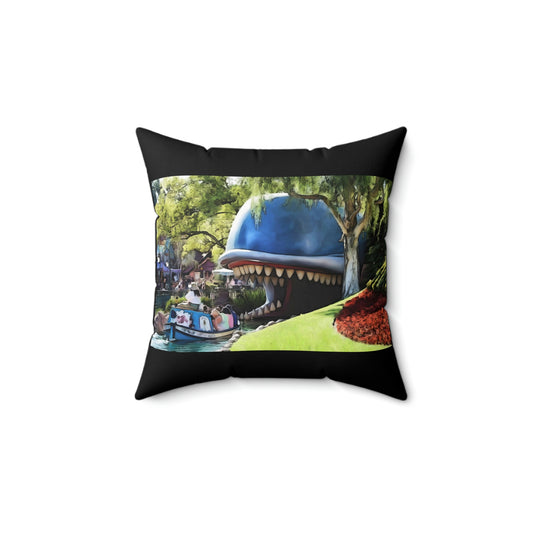 Spun Polyester Square Pillow Disneyland ~Storybook Land