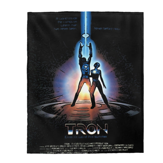 Velveteen Plush Blanket Tron Movie Poster