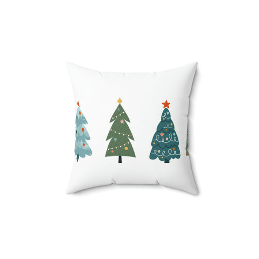 Spun Polyester Square Pillow ~Christmas  Trees~