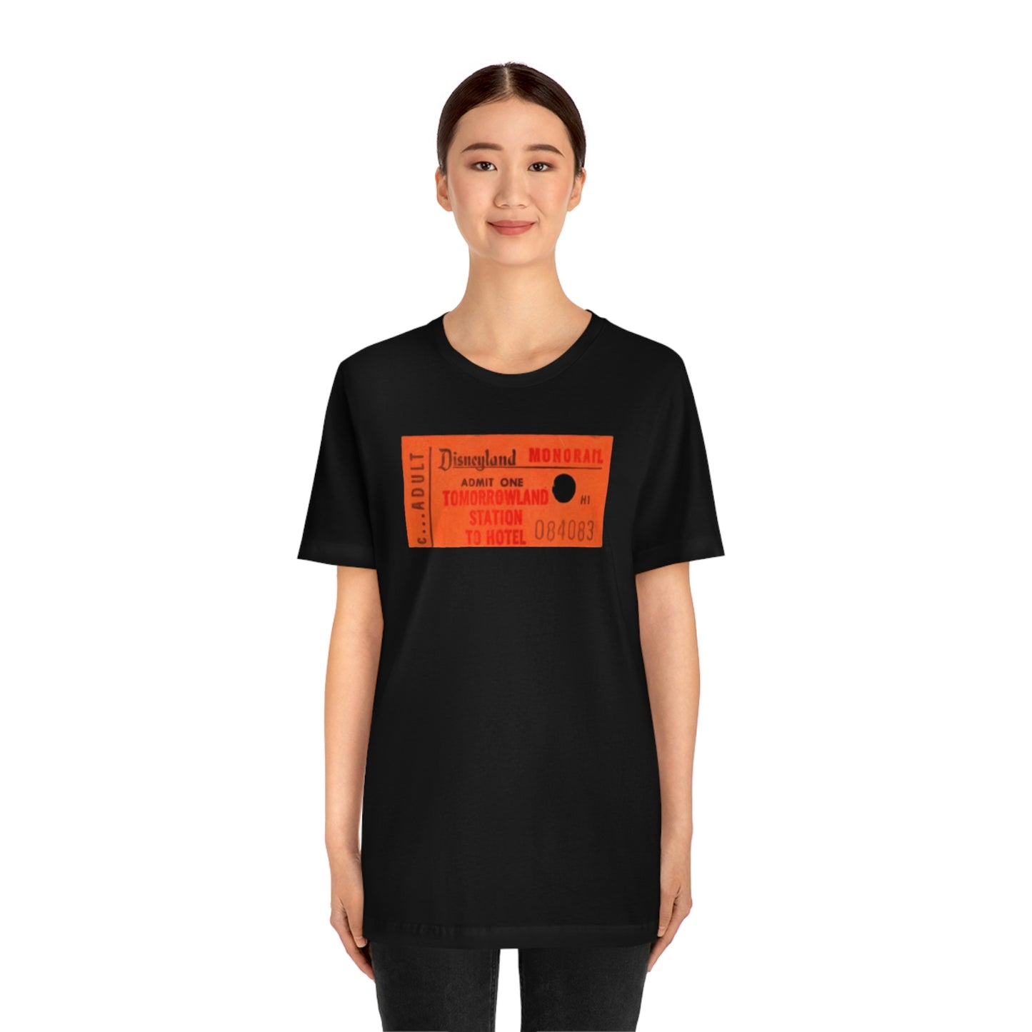 Unisex Jersey Short Sleeve Tee Disneyland vintage ticket stub - MonoRail