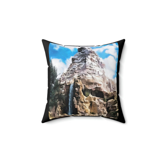 Spun Polyester Square Pillow Disneyland ~Matterhorn Bobsleds~ Ride