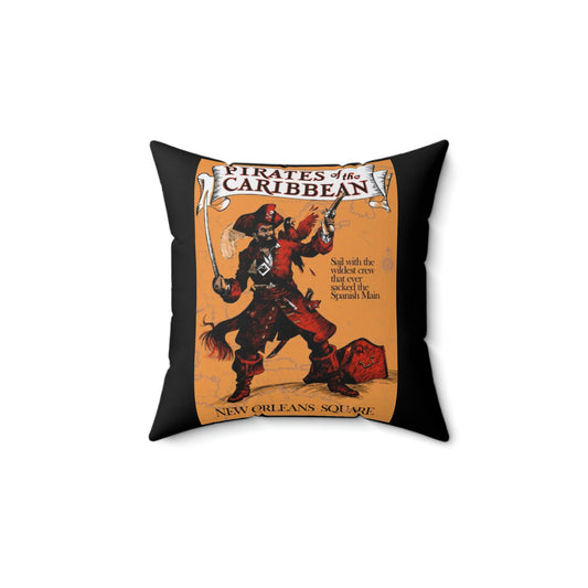 Spun Polyester Square Pillow Disneyland ~Pirates of the Caribbean~ poster
