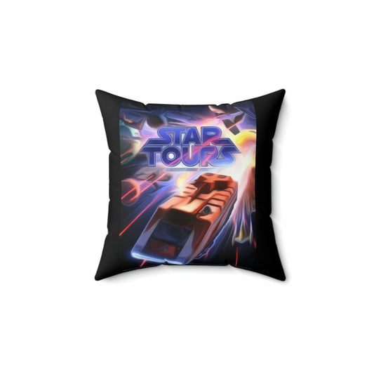 Spun Polyester Square Pillow Disneyland ~Star Tours~ Ride Poster