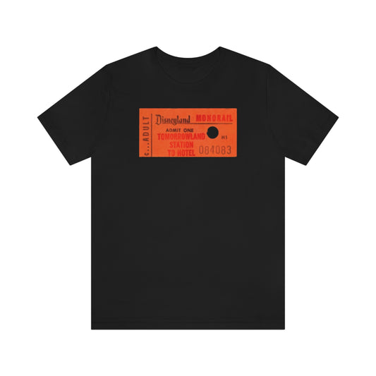 Unisex Jersey Short Sleeve Tee Disneyland vintage ticket stub - MonoRail