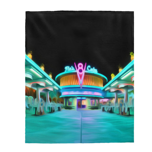 Velveteen Plush Blanket Disneyland ~ DCA ~ Flo's V8 Cafe