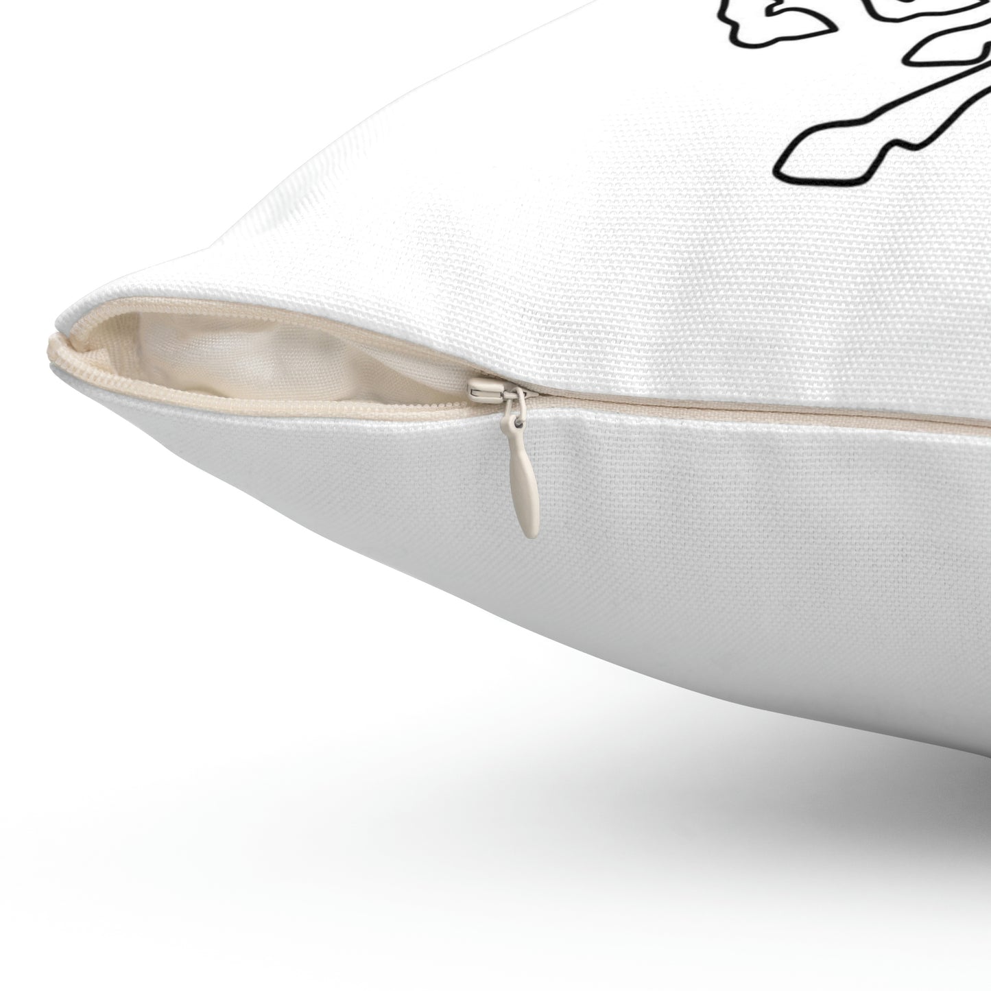 Spun Polyester Square Pillow Galloping horses. Continuous one line