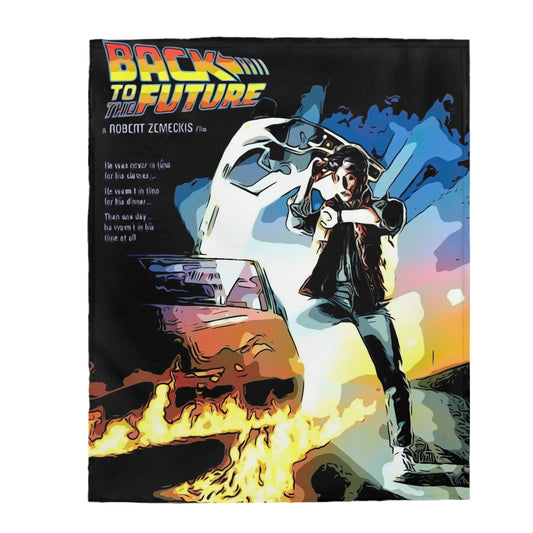 Velveteen Plush Blanket Back to the Future Movie Poster