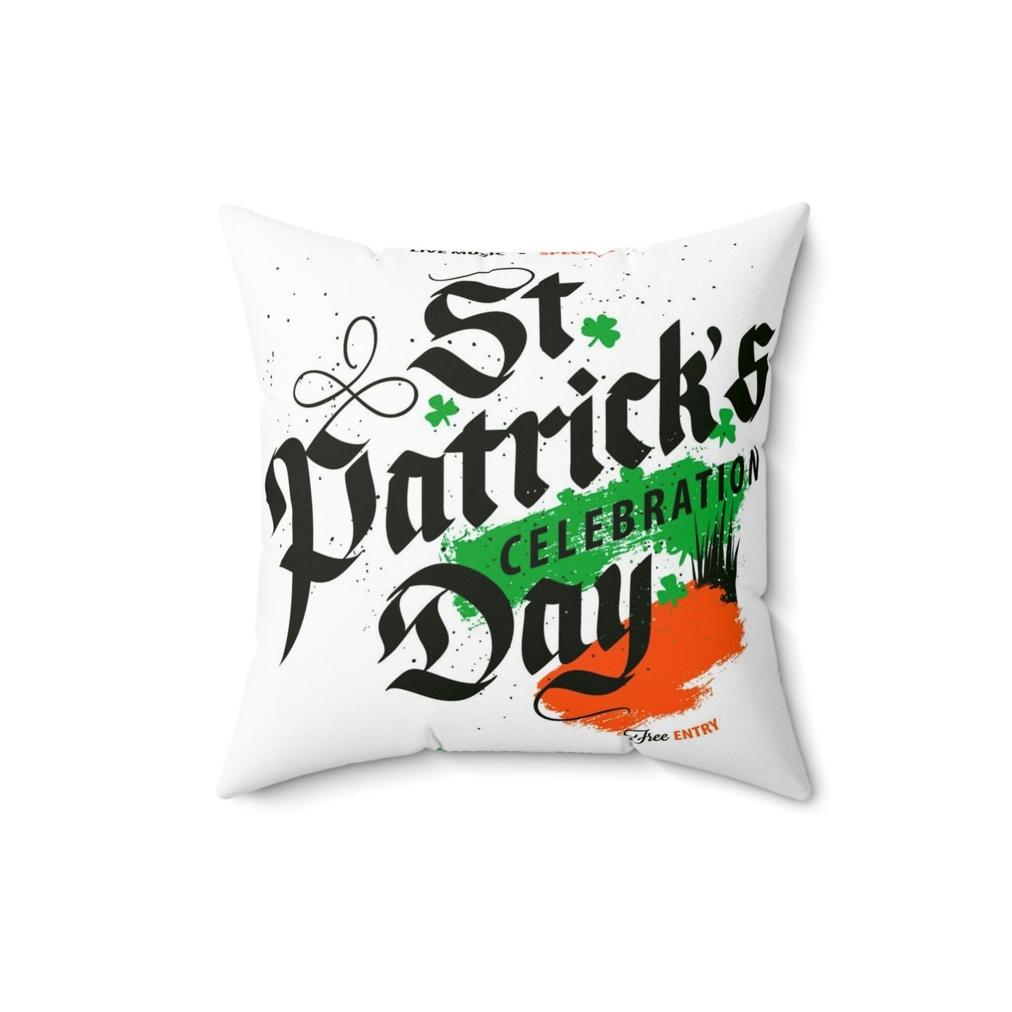 Spun Polyester Square Pillow St. Patrick's Day celebration poster