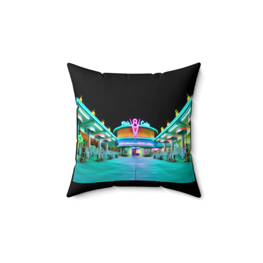 Spun Polyester Square Pillow Disneyland ~Flo's V8 ~ Radiator Springs