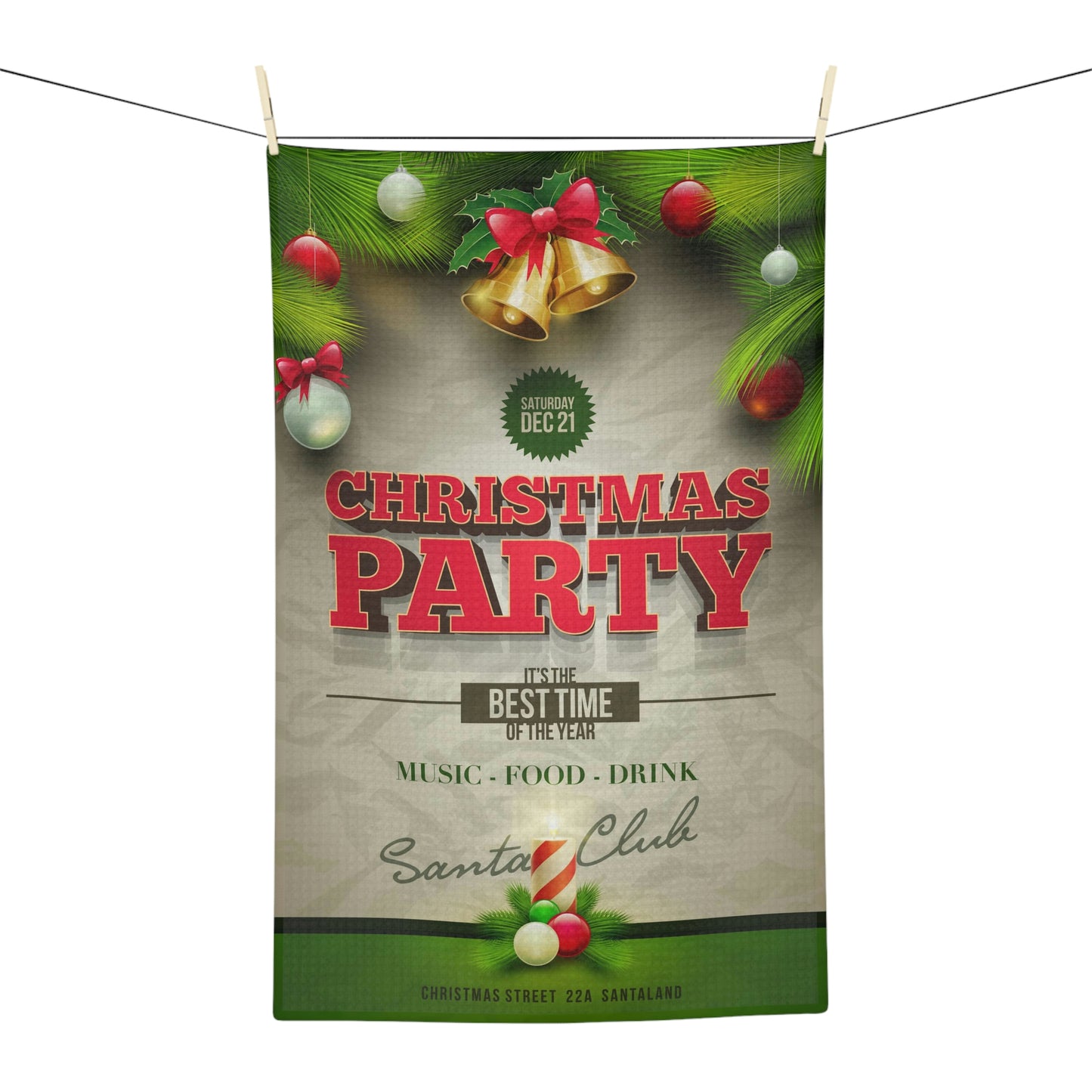 Soft Tea Towel ~ Christmas Party ~