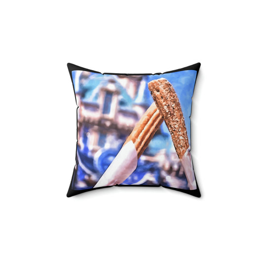 Spun Polyester Square Pillow Disneyland ~Churros~