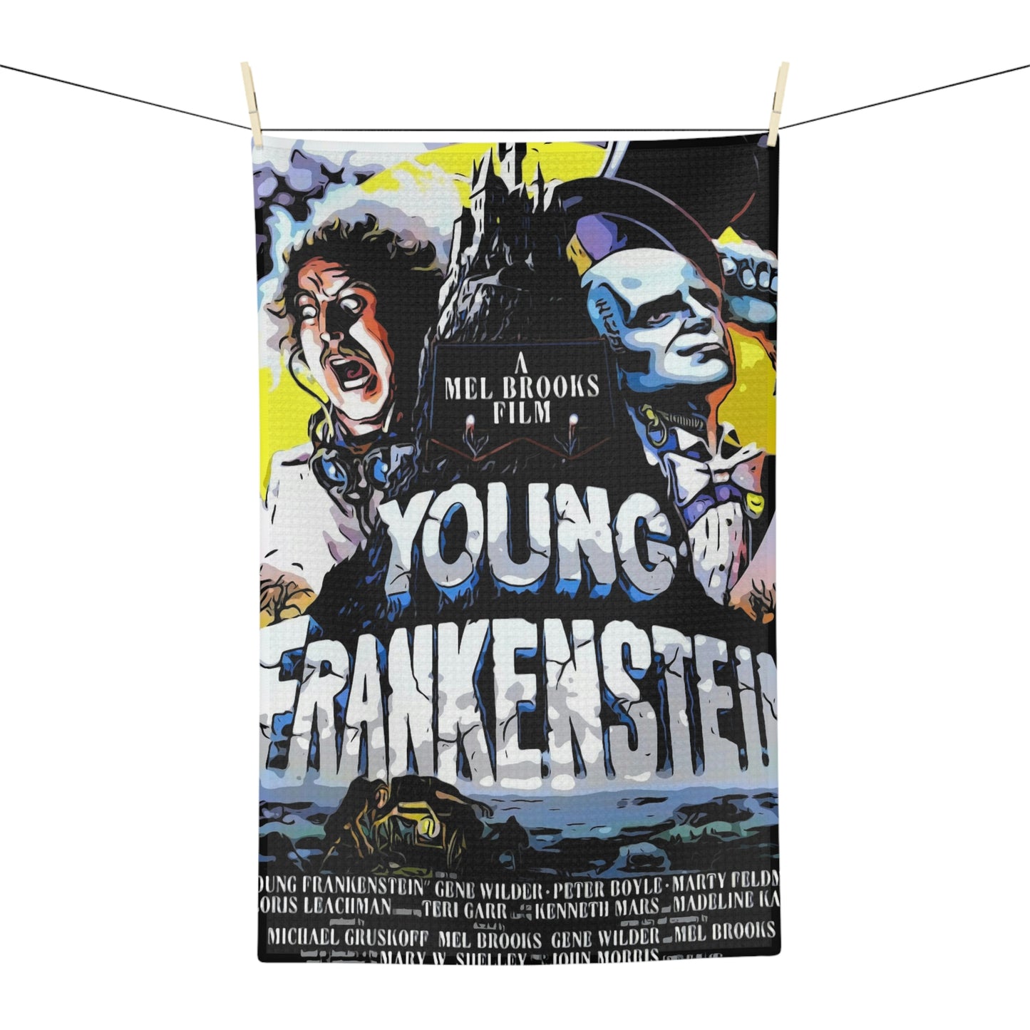Soft Tea Towel Young Frankenstein Movie ~ Poster