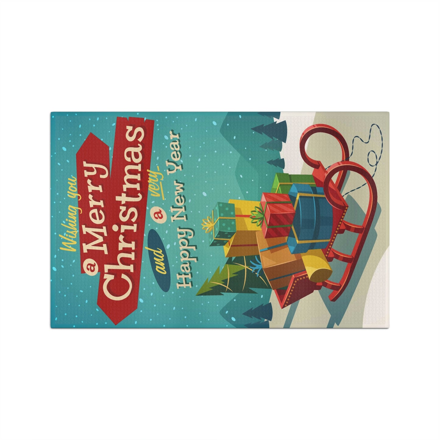 Soft Tea Towel ~ Wishing you a Merry Christmas and a very Happy New Year ~