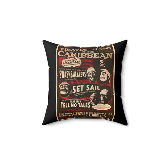 Spun Polyester Square Pillow Disneyland ~Pirates of the Caribbean~ poster