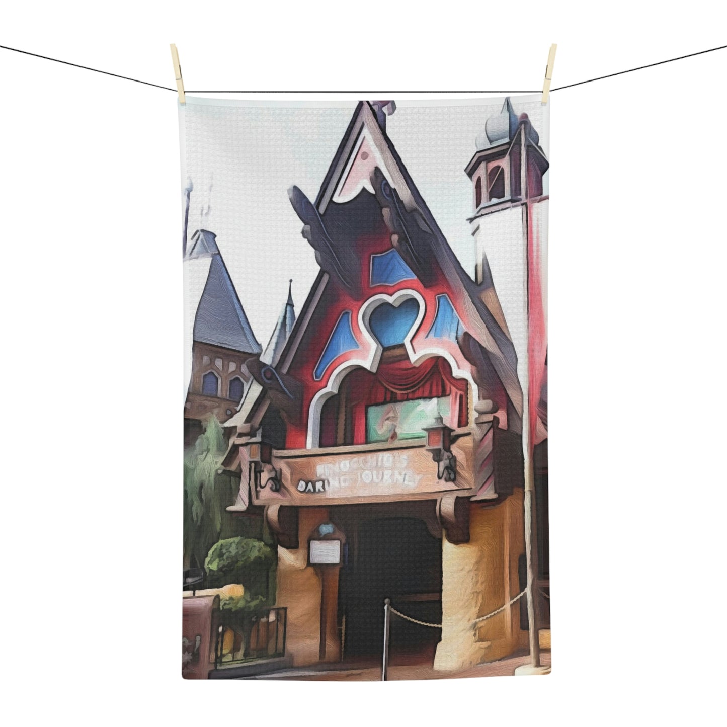 Soft Tea Towel Disneyland ~ Pinocchio's Daring Journey ~ Ride