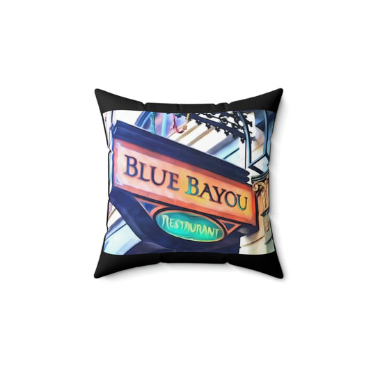 Spun Polyester Square Pillow Disneyland ~Blue Bayou~ Restaurant